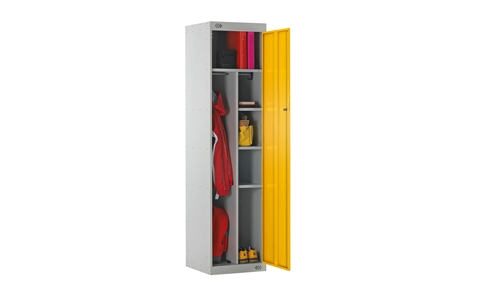 Uniform Locker - 1800h x 450w x 450d mm - CAM Lock - Door Colour Yellow