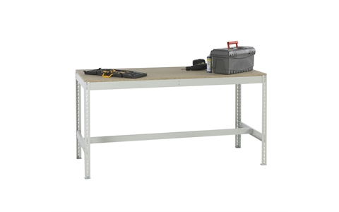Stockrax Workbench with T-bar - H928mm x W1800mm x D750mm - Chipboard Deck - Light Grey
